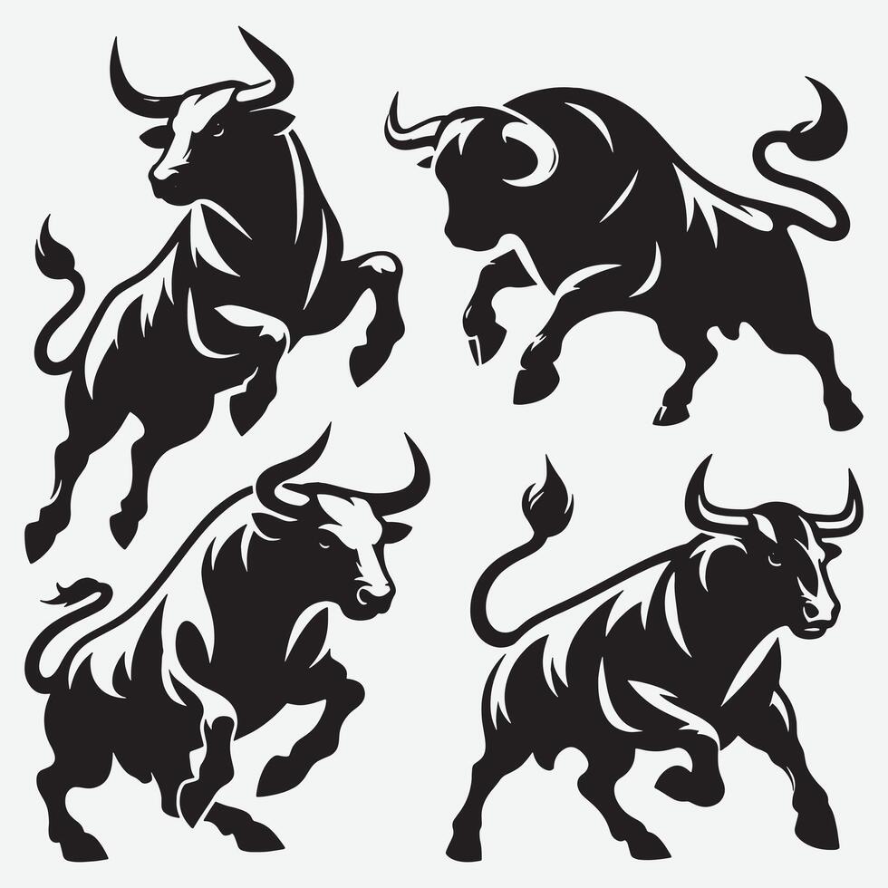 Captivating Bold Bull Illustrations for Unique Visual Storytelling vector