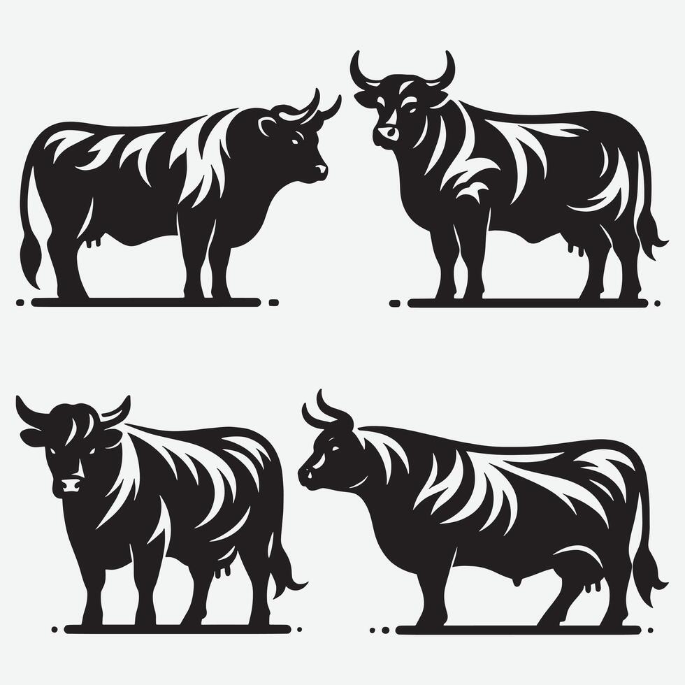 Premium Quality Bold Cow Clip Art for Unique Graphic Creations vector