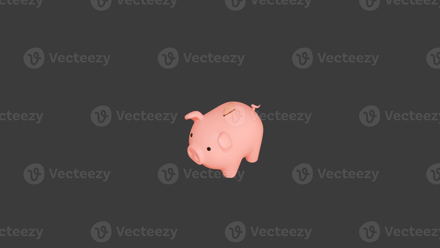 piggy bank with a coin clipart photo