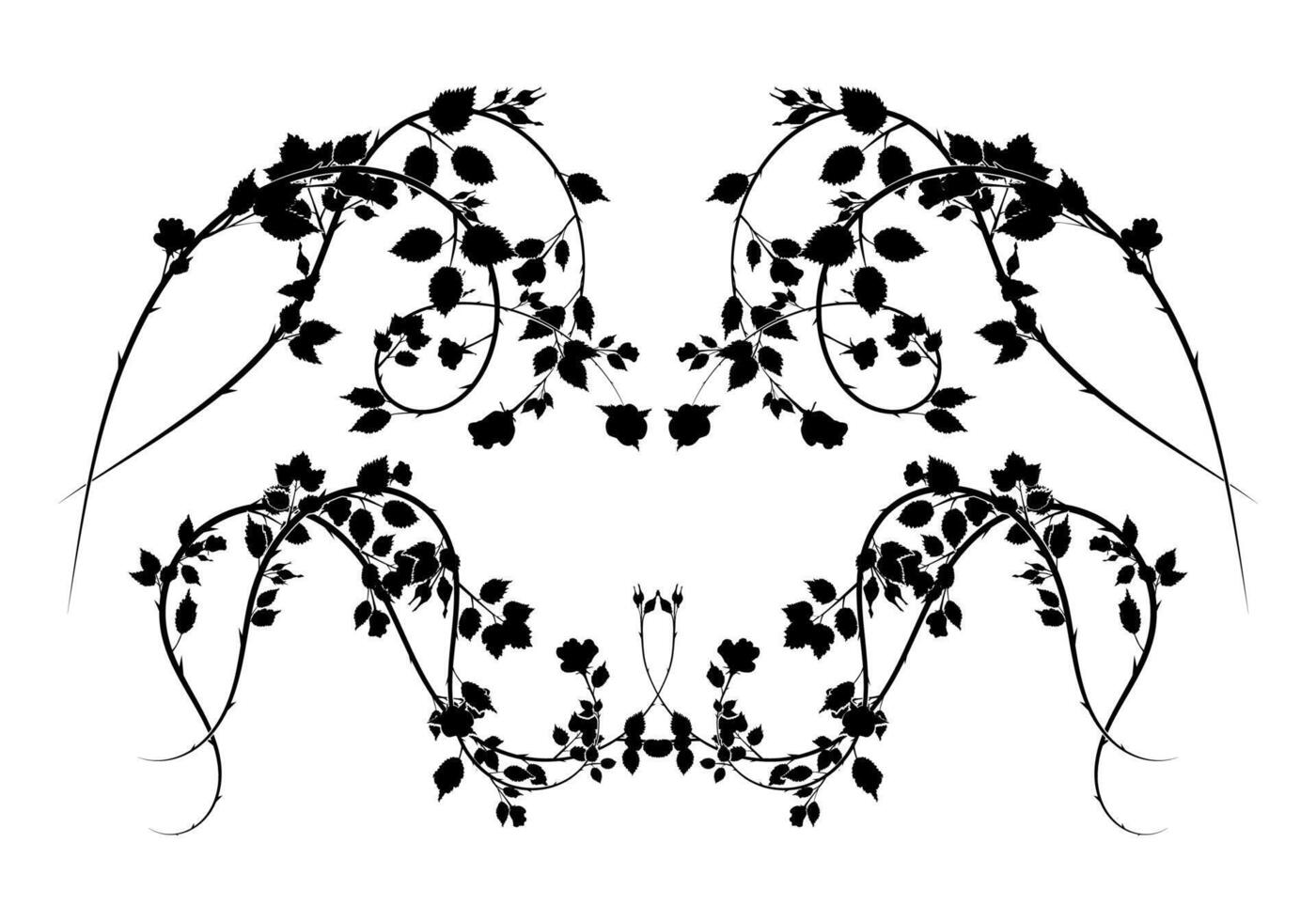 beautiful pattern of roses intertwining plants. vector