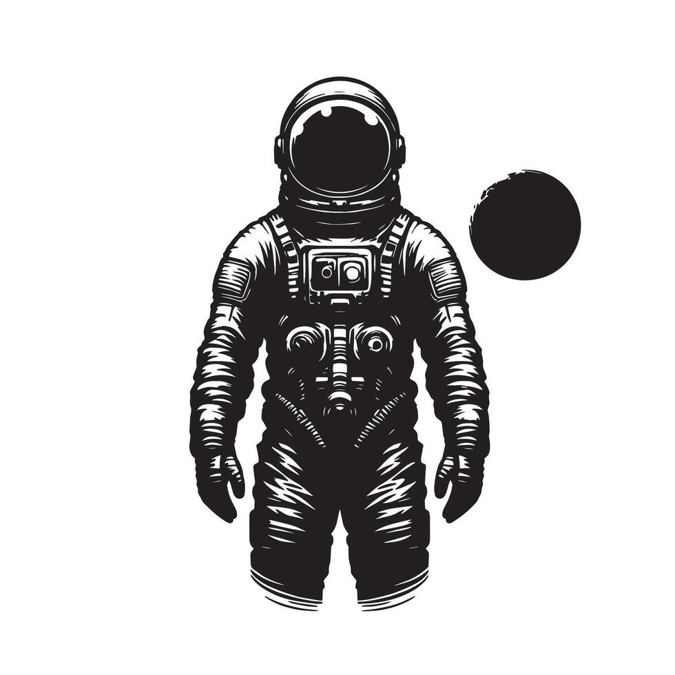 silhouette of astronaut in the space vector