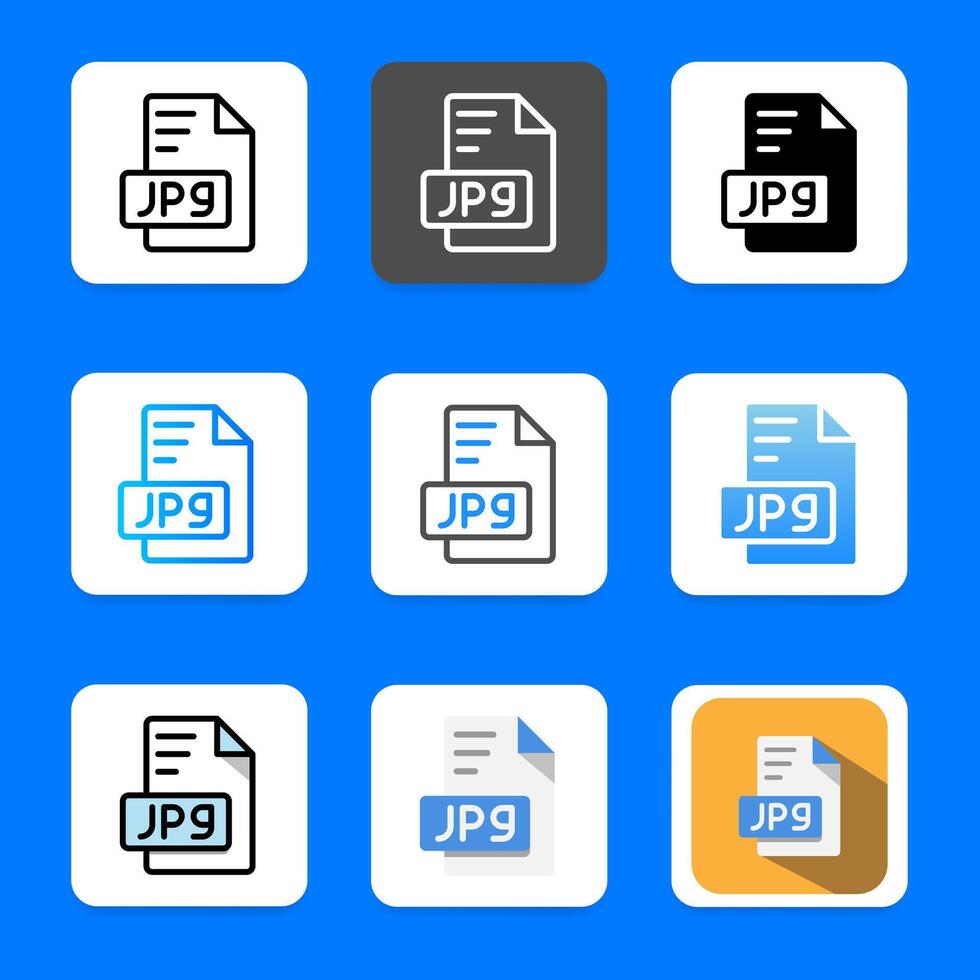 Set jpg extension file format icon. perfect for a wide variety of interfaces. vector