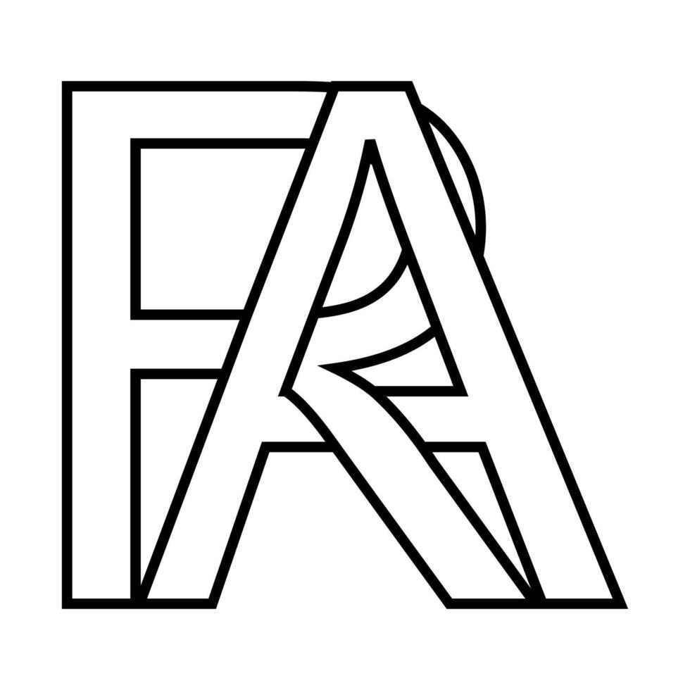 Logo sign ra ar icon double letters logotype r a vector
