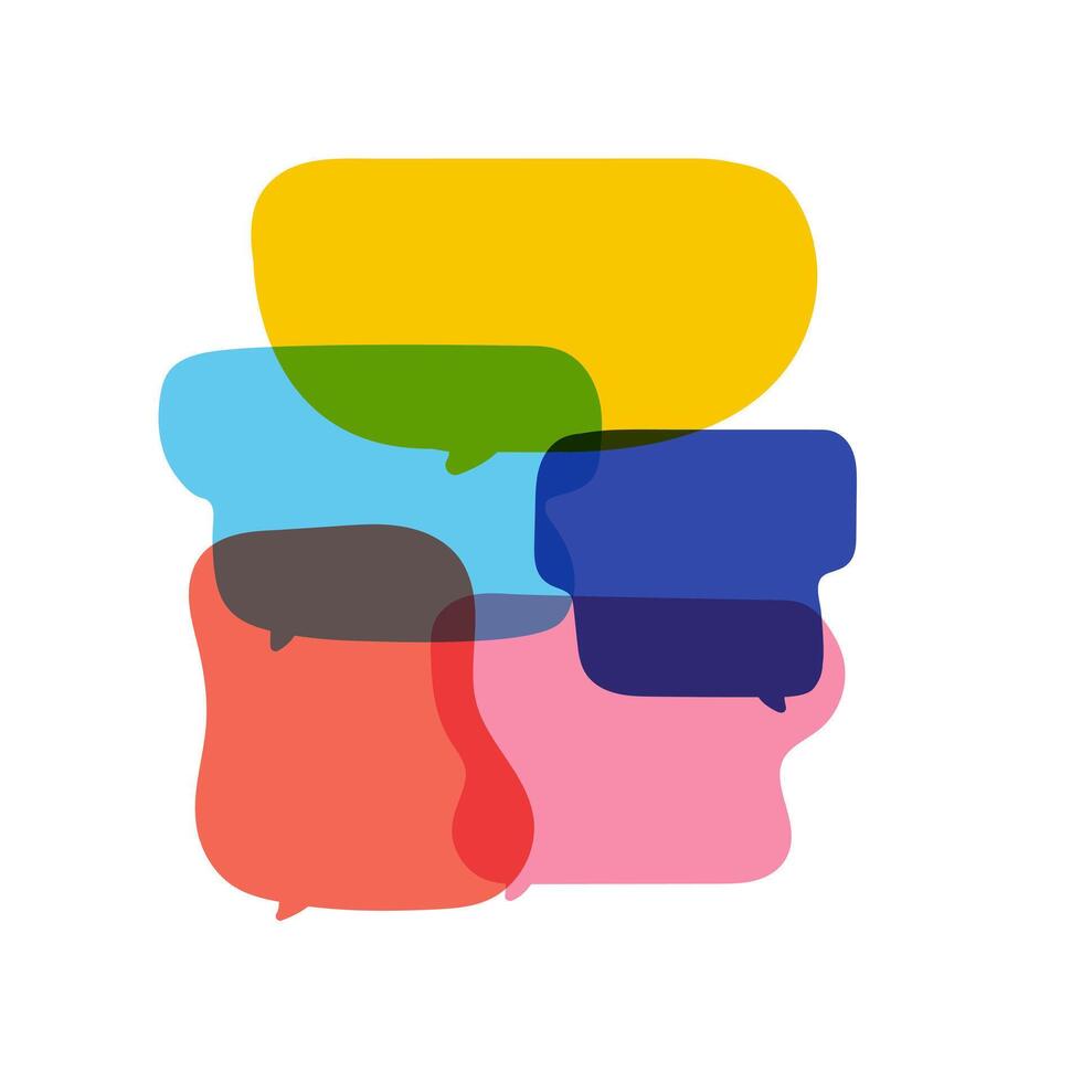 Speech bubbles, discuss, social network concept. illustration on white background.int vector