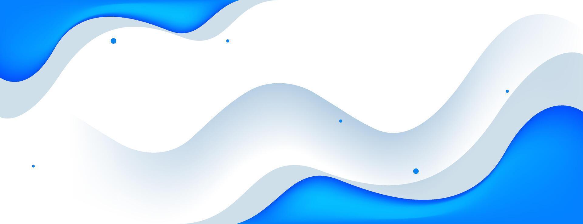 blue and white fluid wave abstract background vector