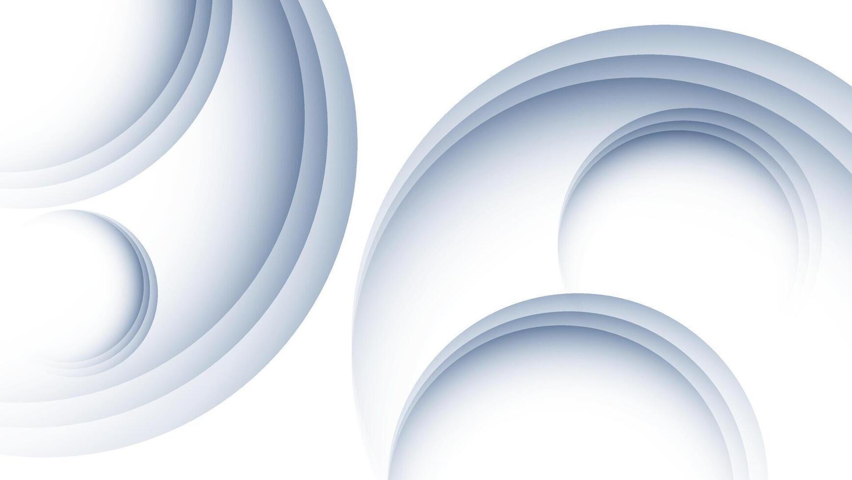 white abstract background with circles paper layer vector
