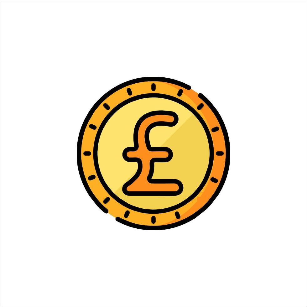 Pound coin icon illustration vector