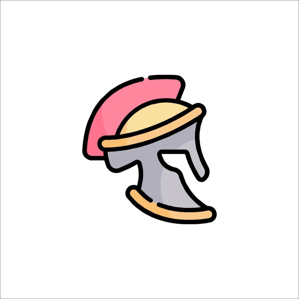 A cartoon spartan helmet icon vector