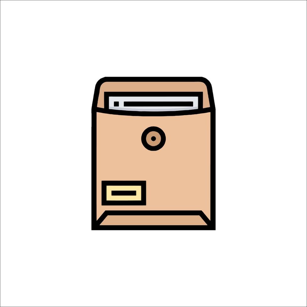 An icon of a paper envelope with a paper inside vector