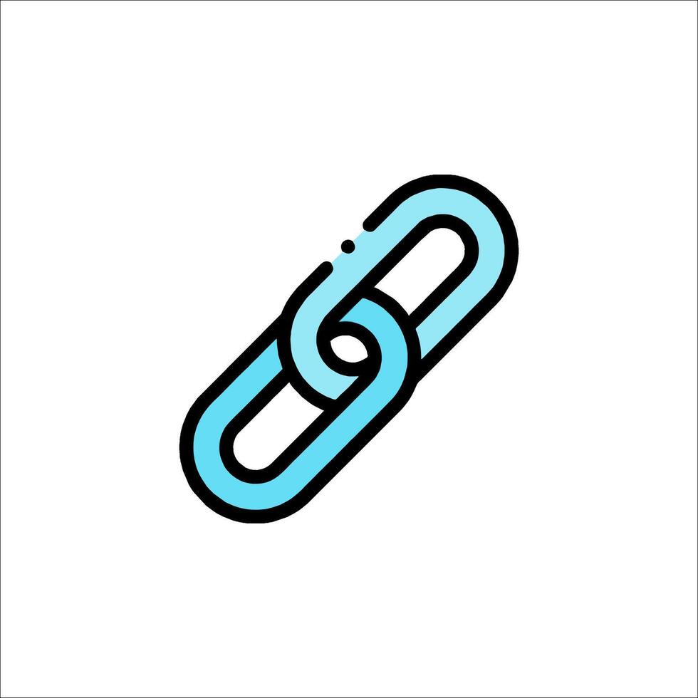 A link icon with a blue and black color scheme vector