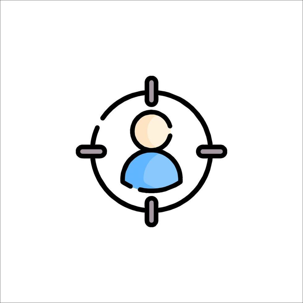 A person in a target icon vector