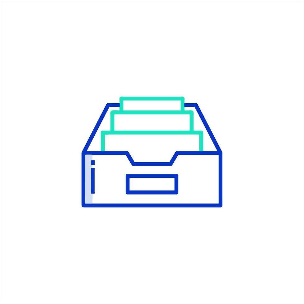 A box with a stack of papers inside vector