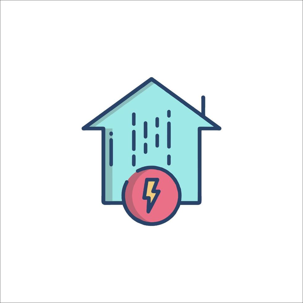 Electricity icon with lightning bolt inside a house vector
