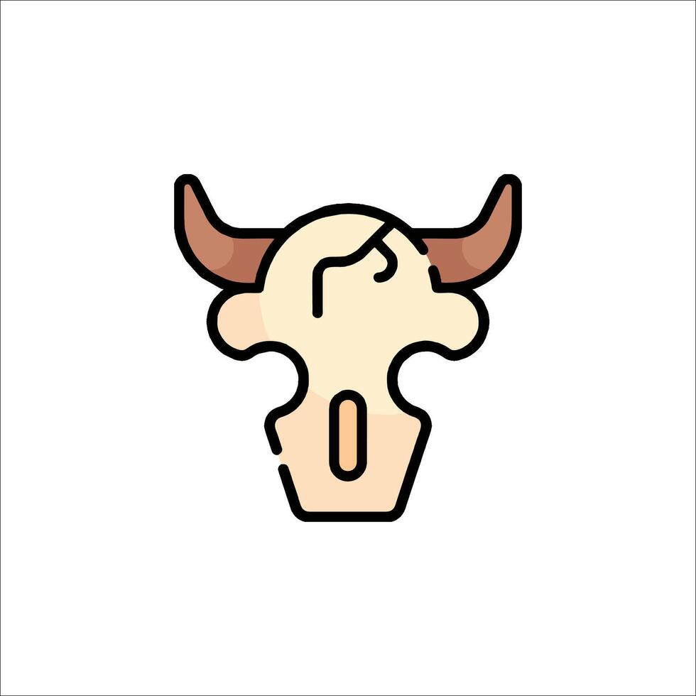 Bull skull icon illustration vector