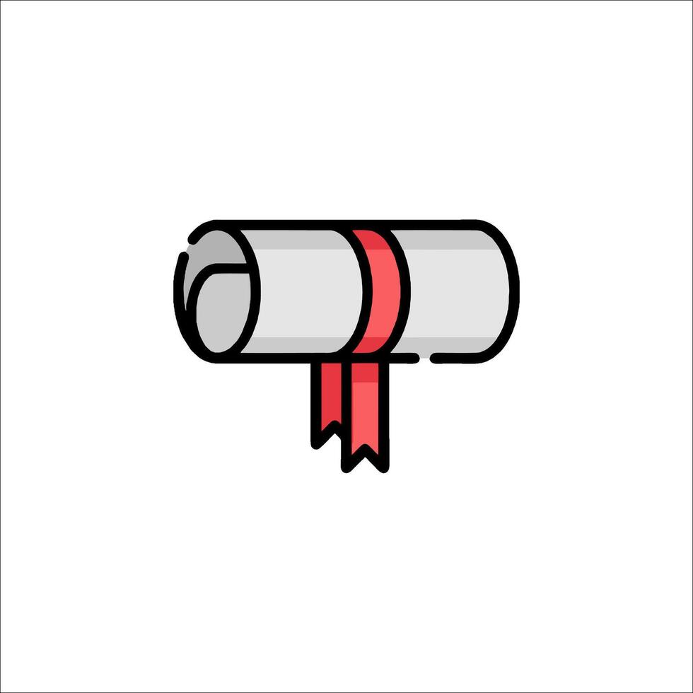 A diploma icon with a ribbon on it vector