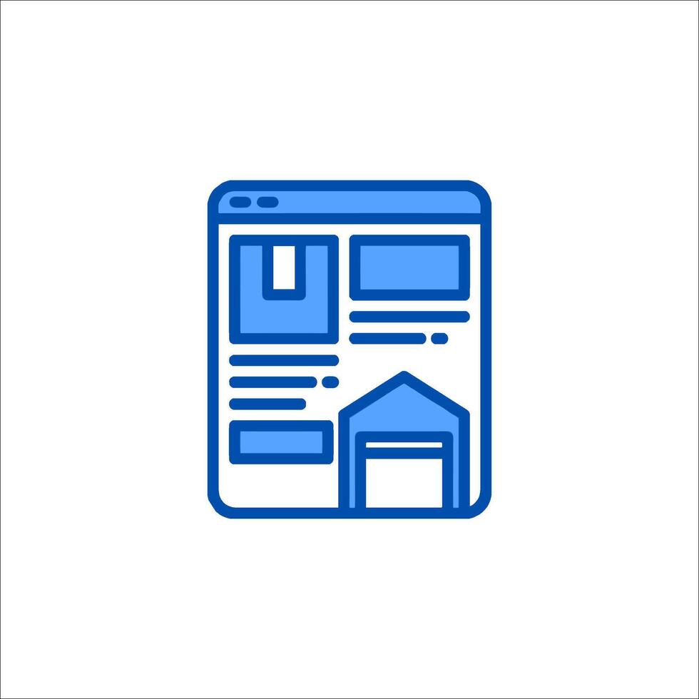 A blue icon of a house on a computer screen vector