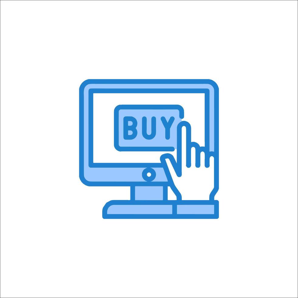Buy icon on computer monitor vector