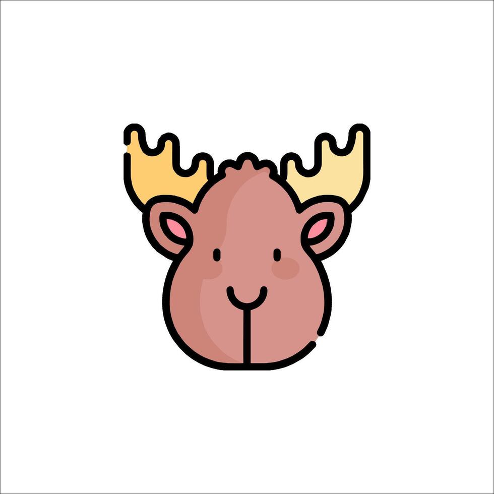 A cartoon deer head with horns on it vector