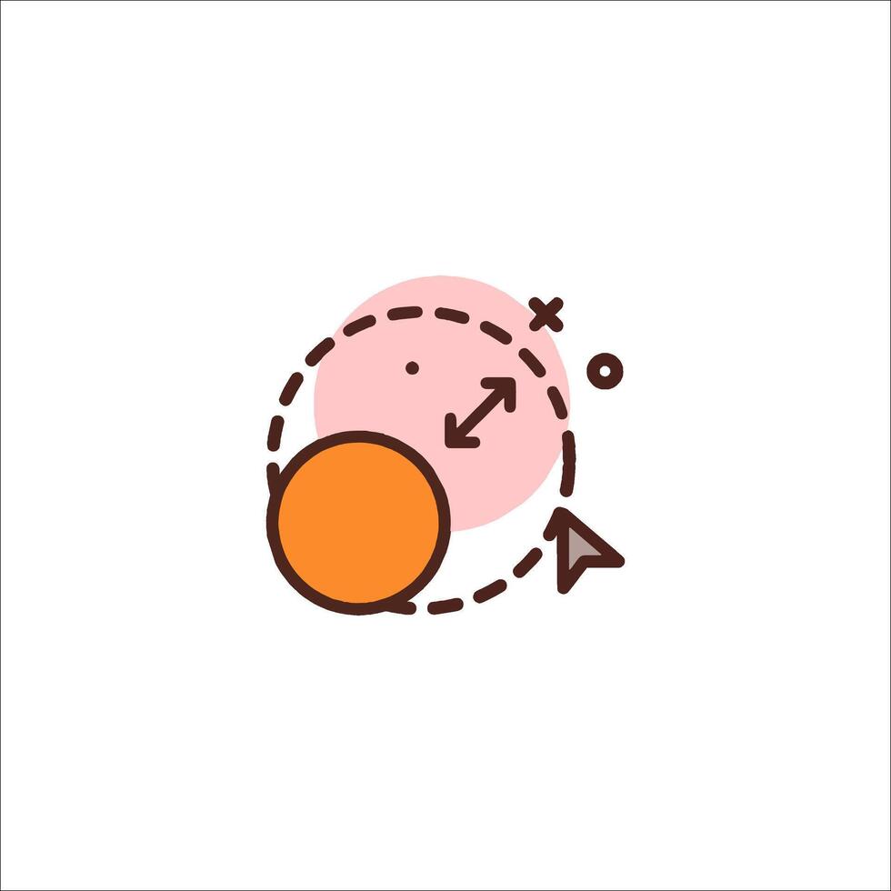 A simple icon of a ball and a circle vector