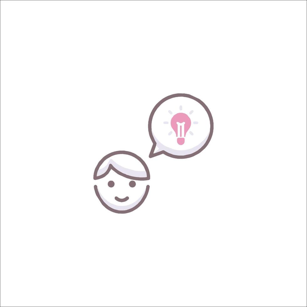 A person with a light bulb in their head vector