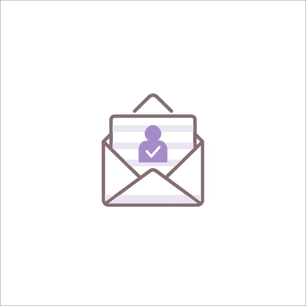 Email icon with a person in it vector