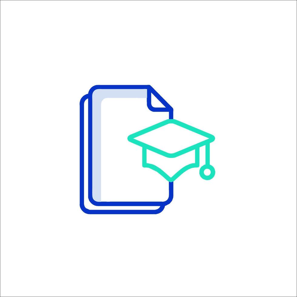 A file with a graduation cap on it vector