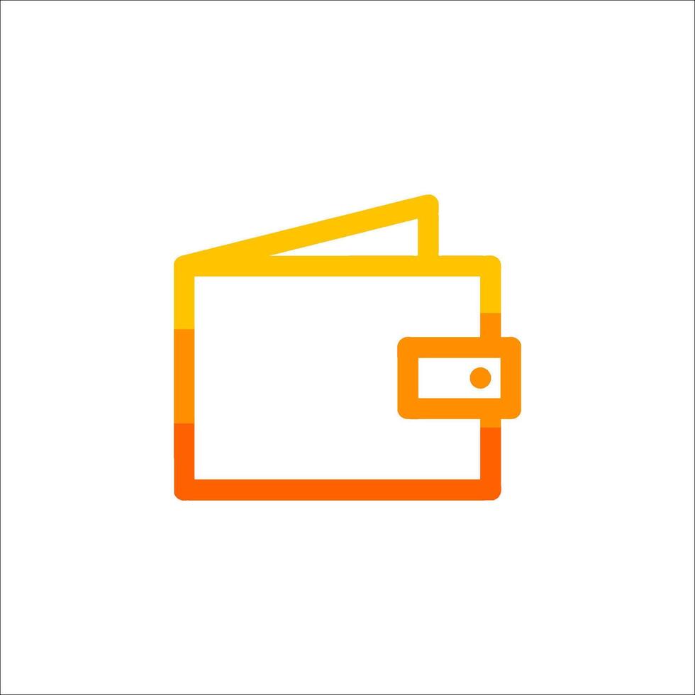 An orange wallet icon on a white background vector