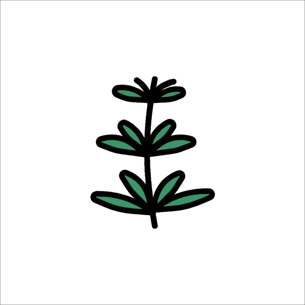 A plant icon with leaves on it vector