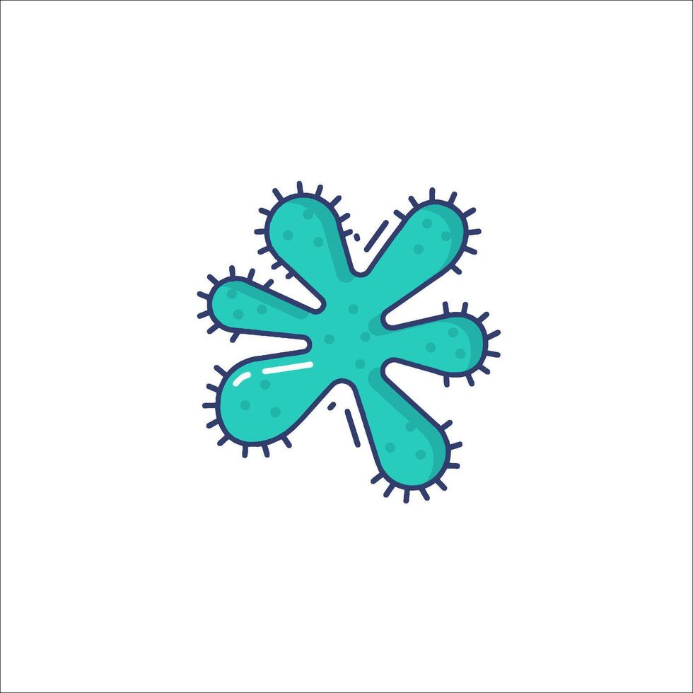 A blue virus icon on a white background vector