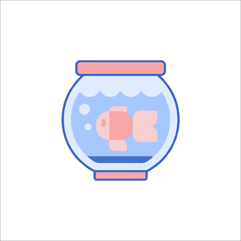 Fish in a bowl icon vector