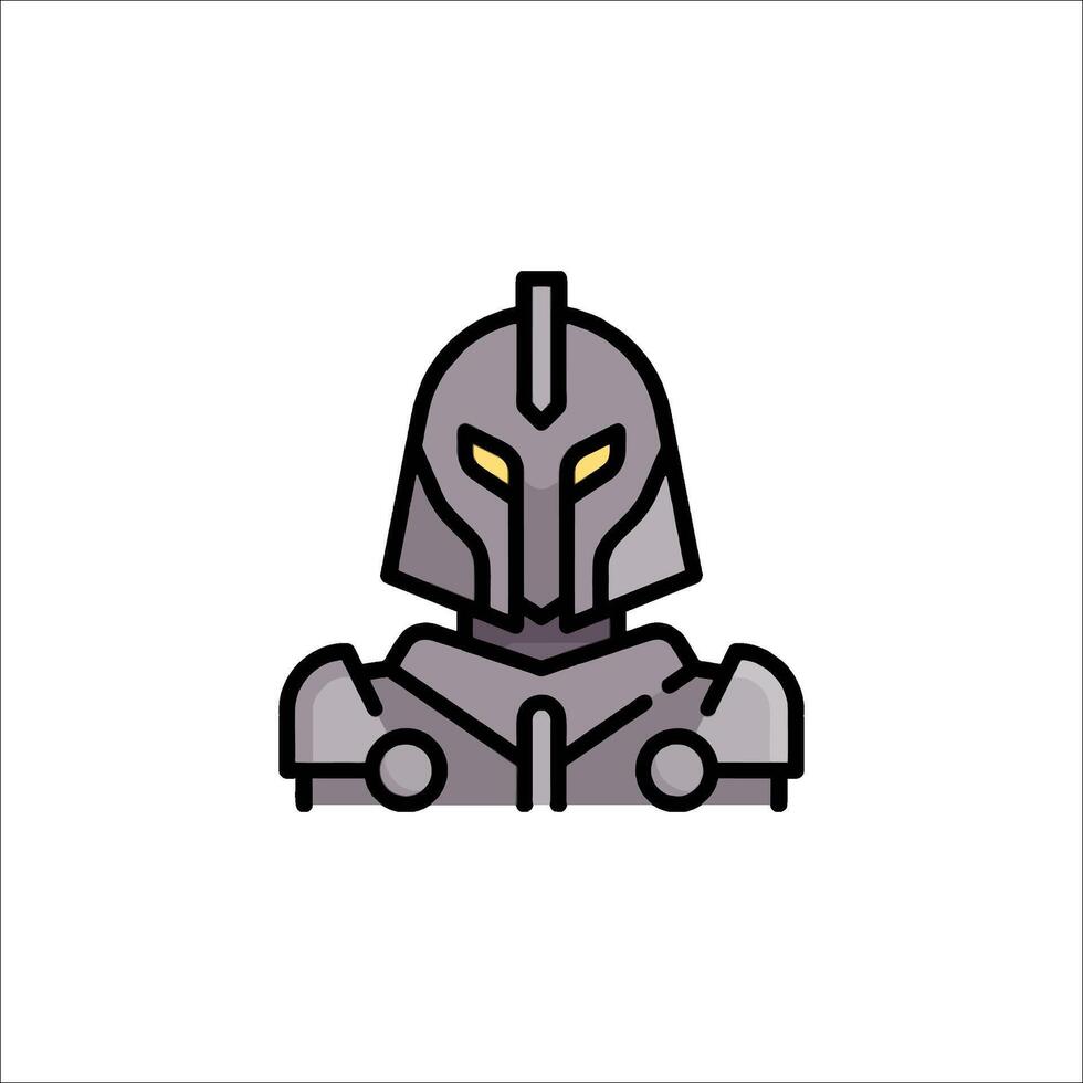 A robot head icon in a flat style vector