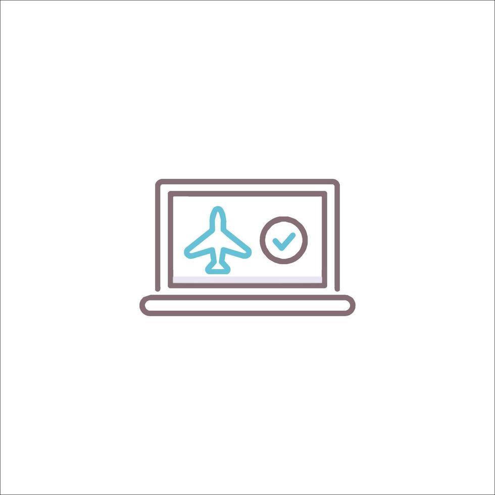 Airport check in line icon illustration vector