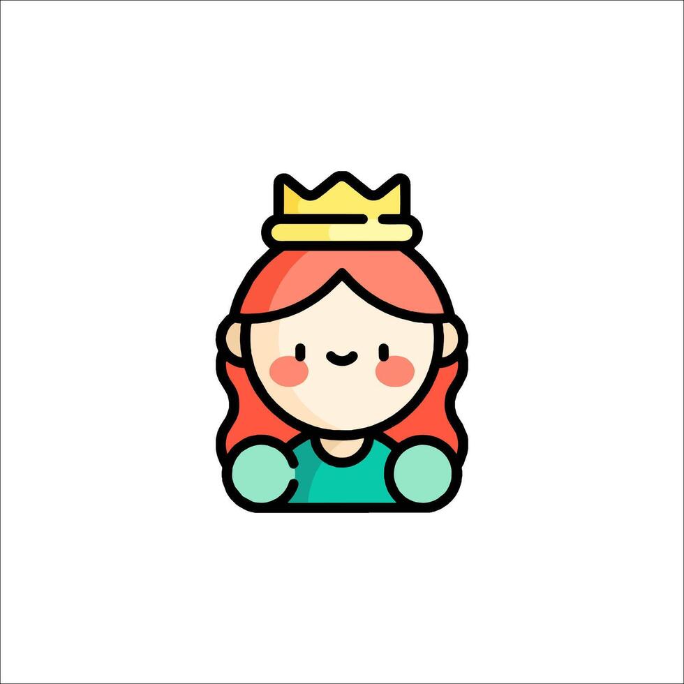 A cartoon girl with a crown on her head vector