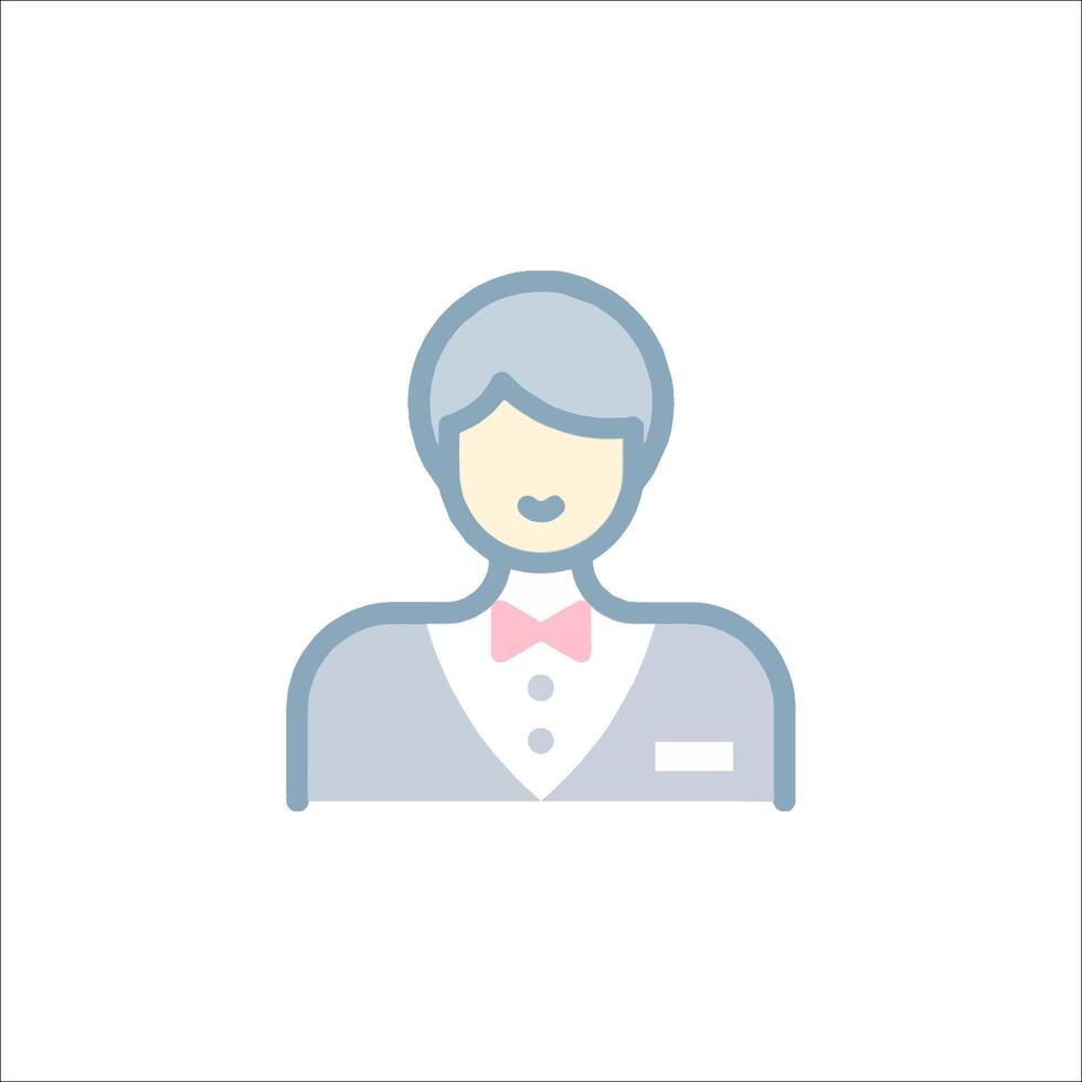 A man in a suit and bow tie icon vector