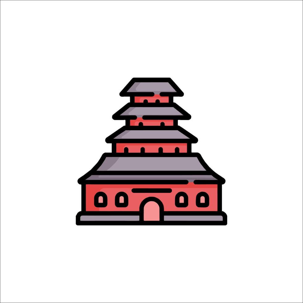 An asian pagoda icon on a white background vector