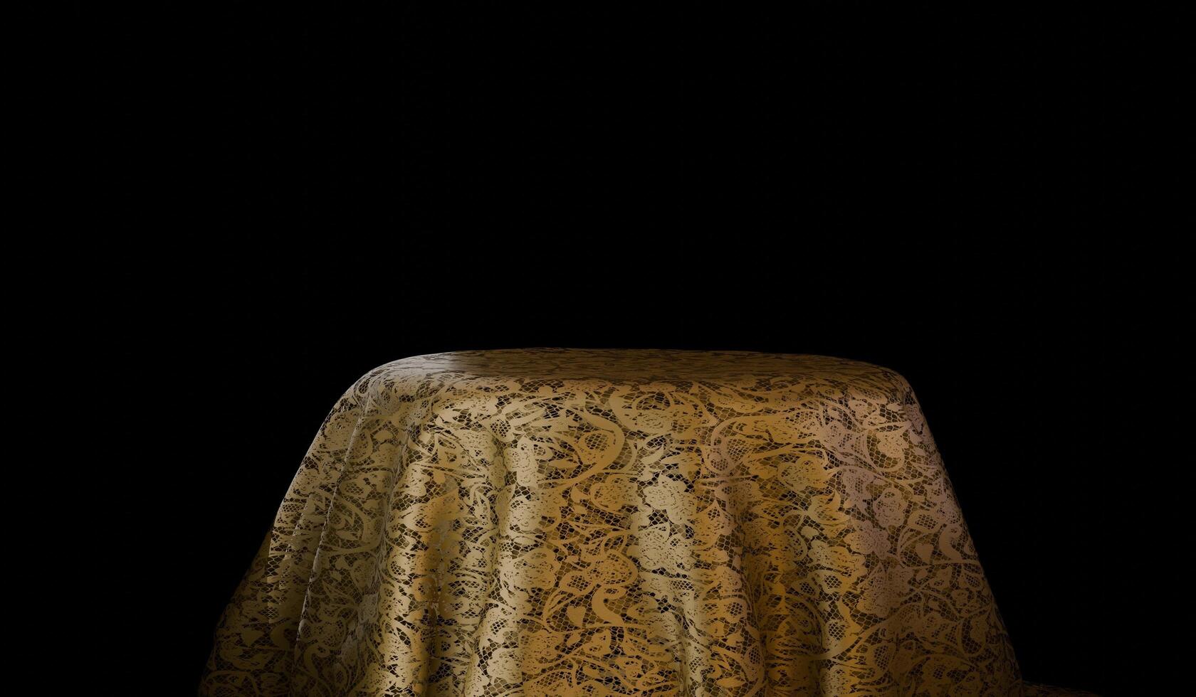 Round podium, cloth covered round base, podium cloth background, 3D illustration photo