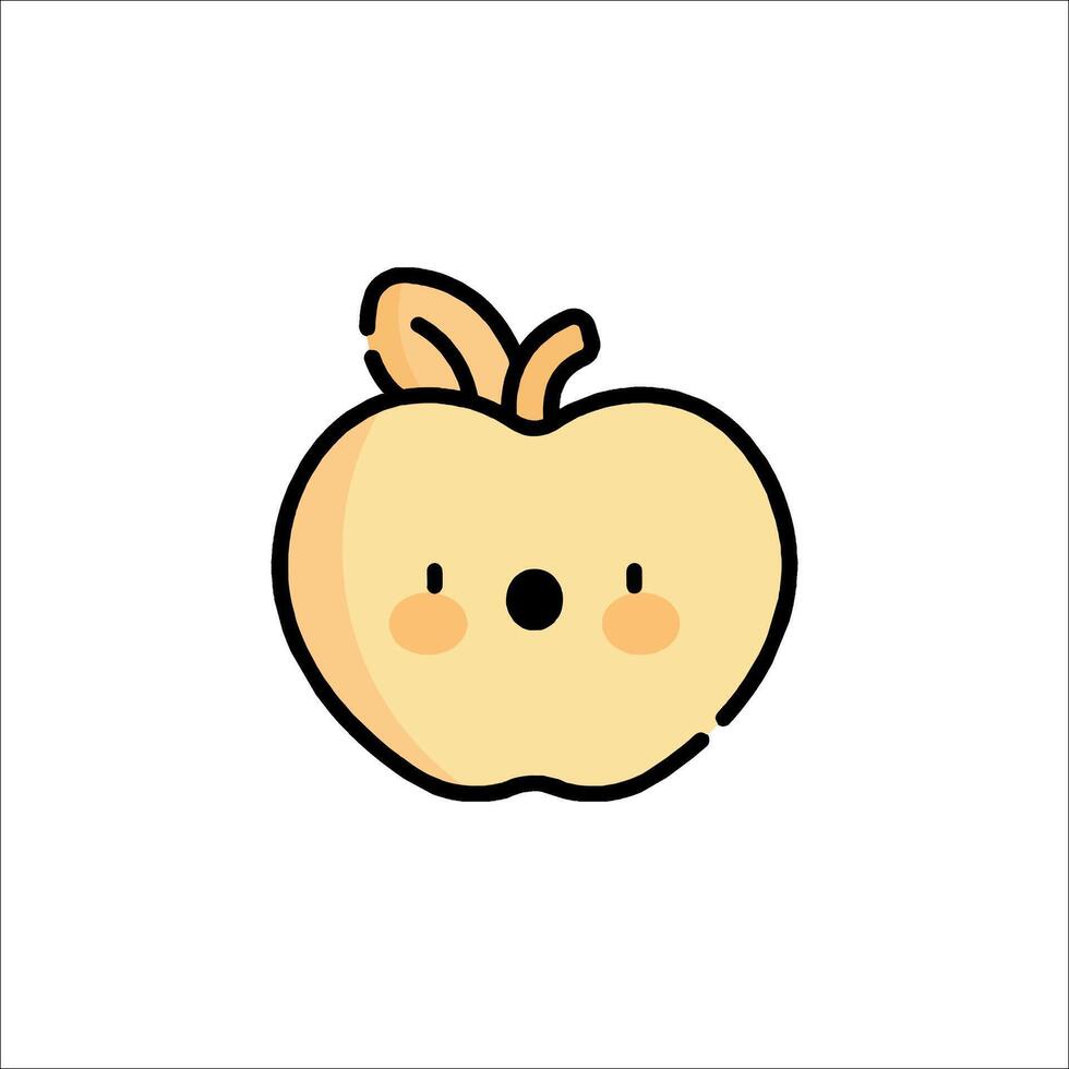 An apple with a face and eyes on it vector