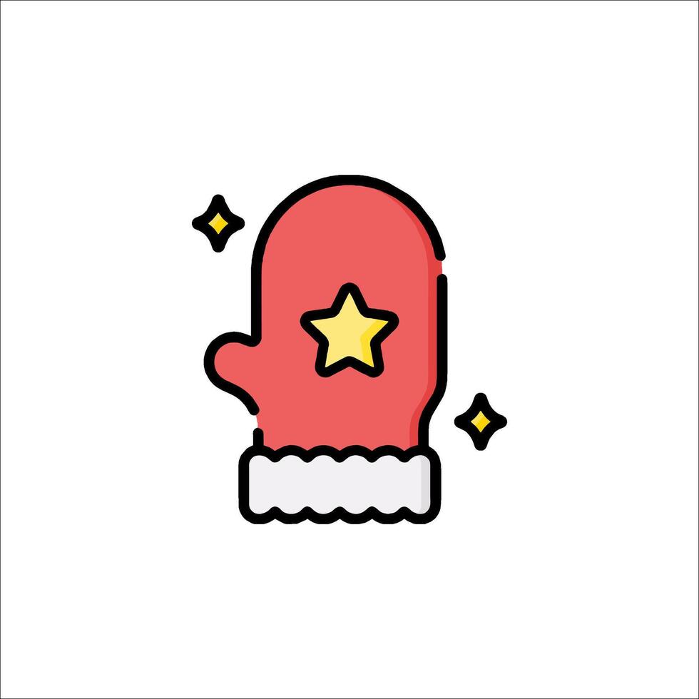 A red mitten with a star on it vector