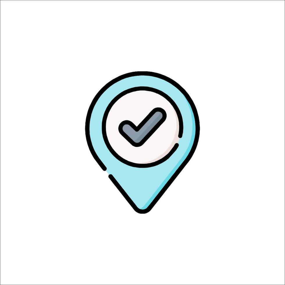 Check mark icon location marker illustration vector