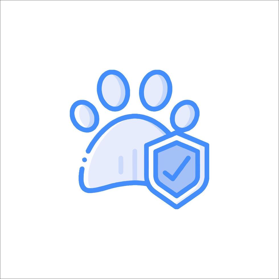 A dog paw with a shield icon vector
