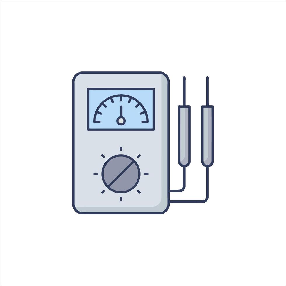 An electrical meter and two wires vector