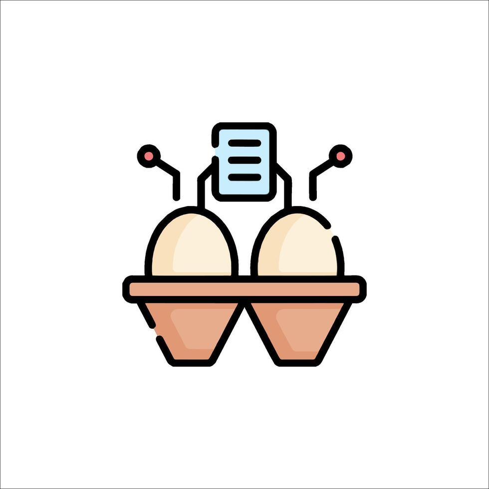 An egg in a basket with a computer and a paper vector