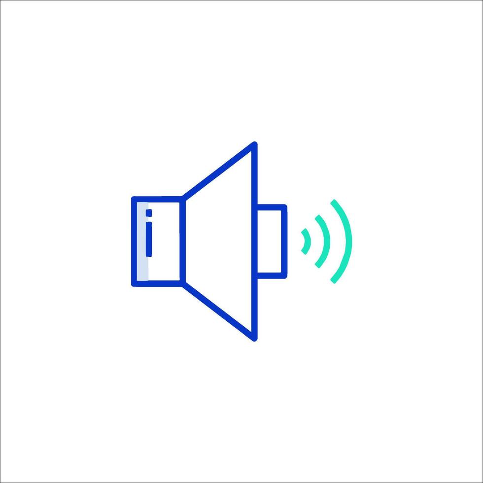 A speaker icon with a blue light vector