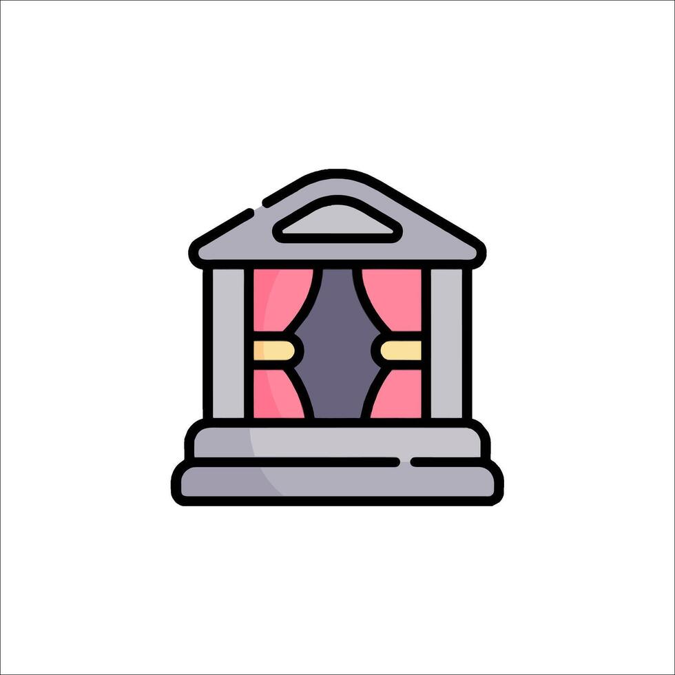 A building with a door and a window vector