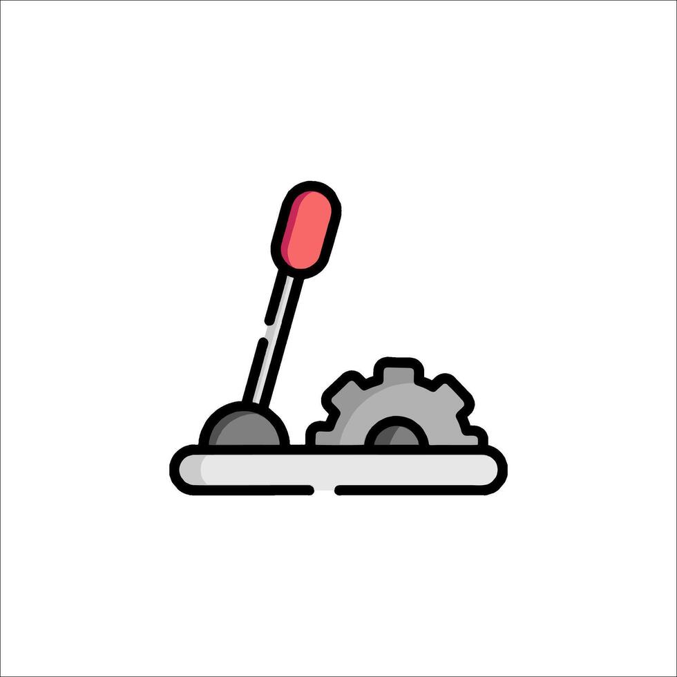 A red and black icon of a joystick on a white background vector