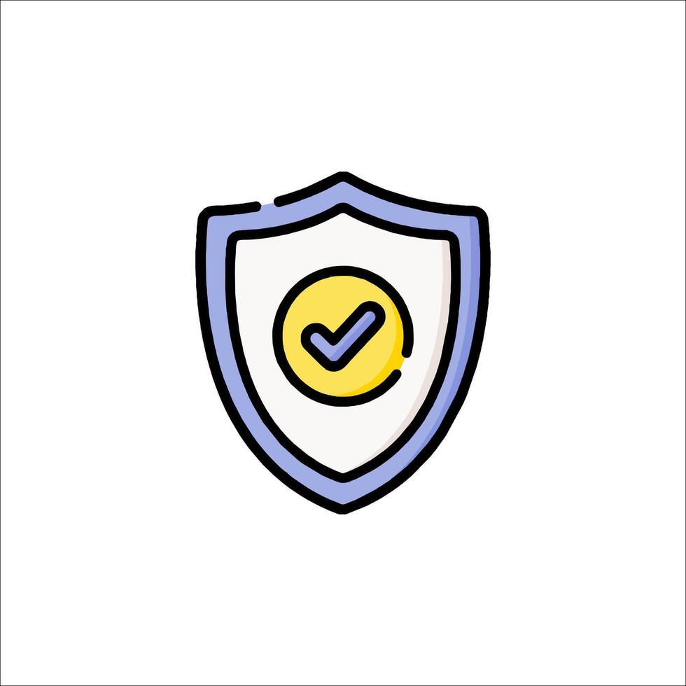 A shield with a tick mark on it vector