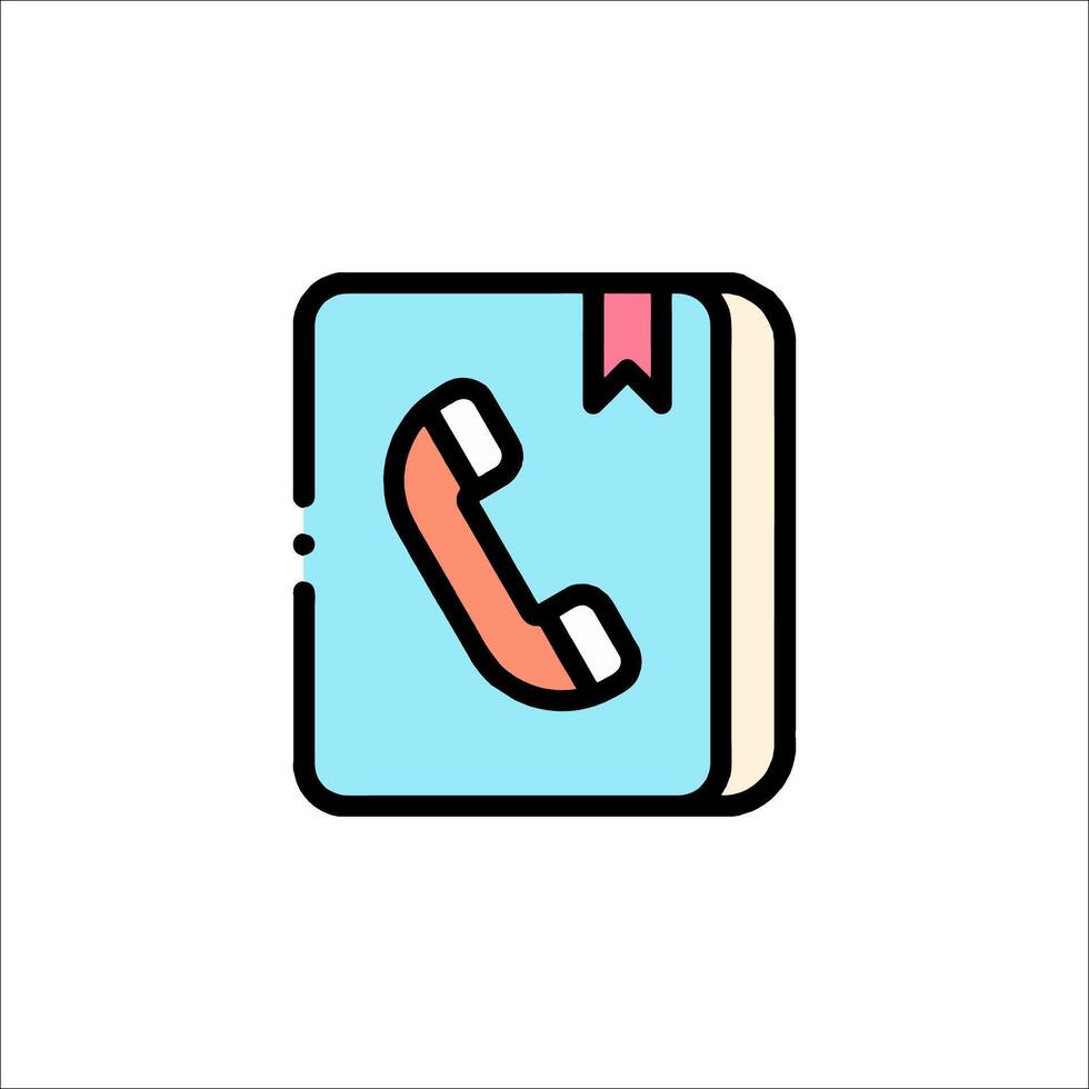 A phone icon on a book with a phone receiver vector