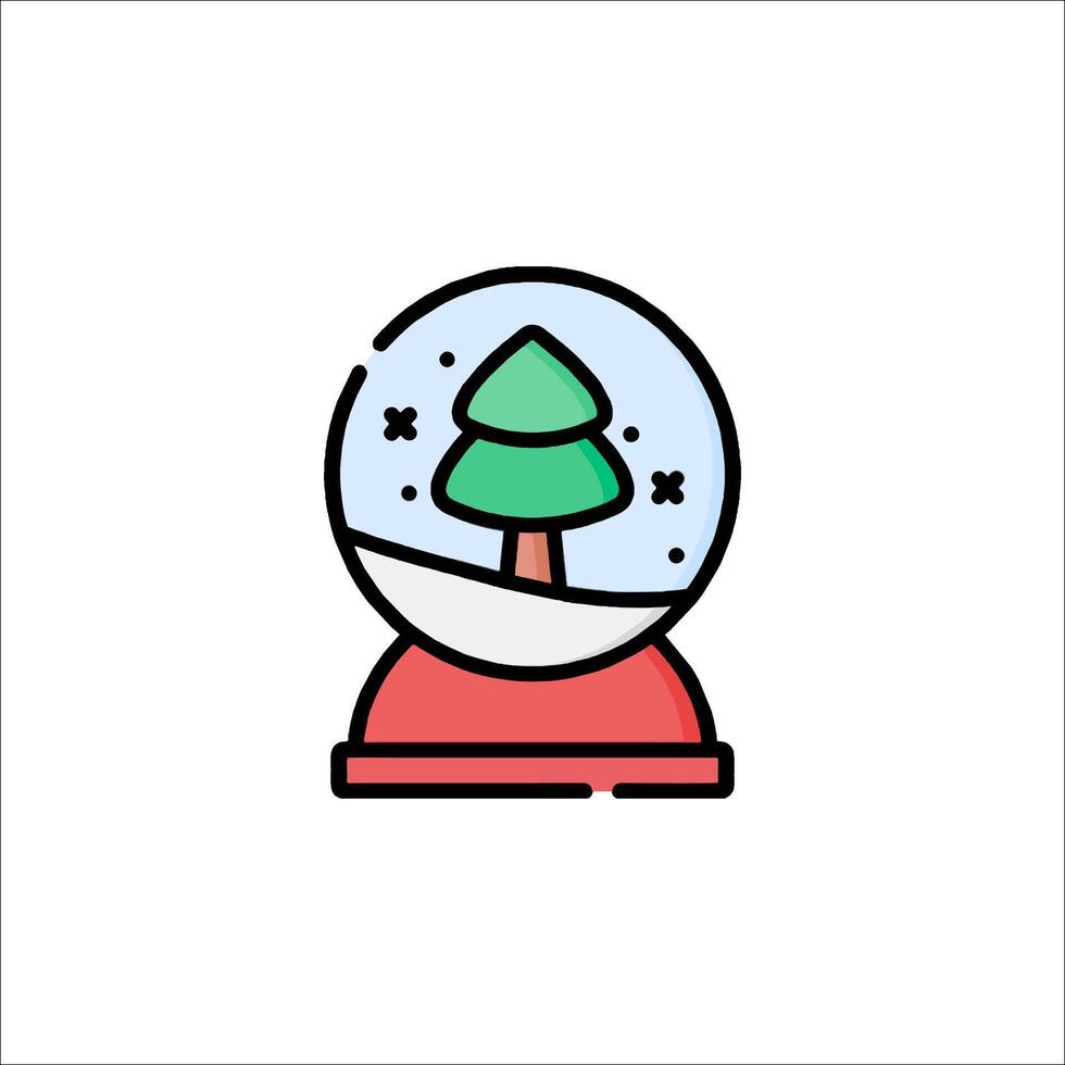 A snow globe with a christmas tree inside vector