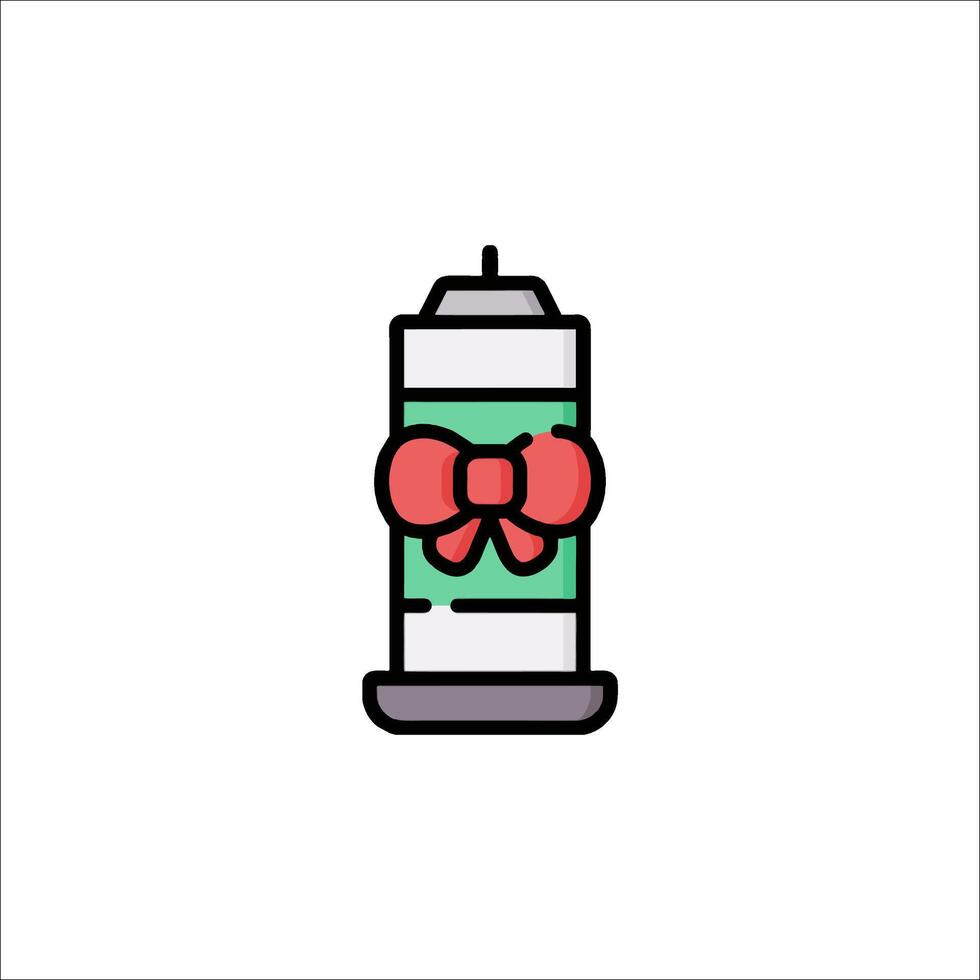 A can of spray paint with a bow on it vector