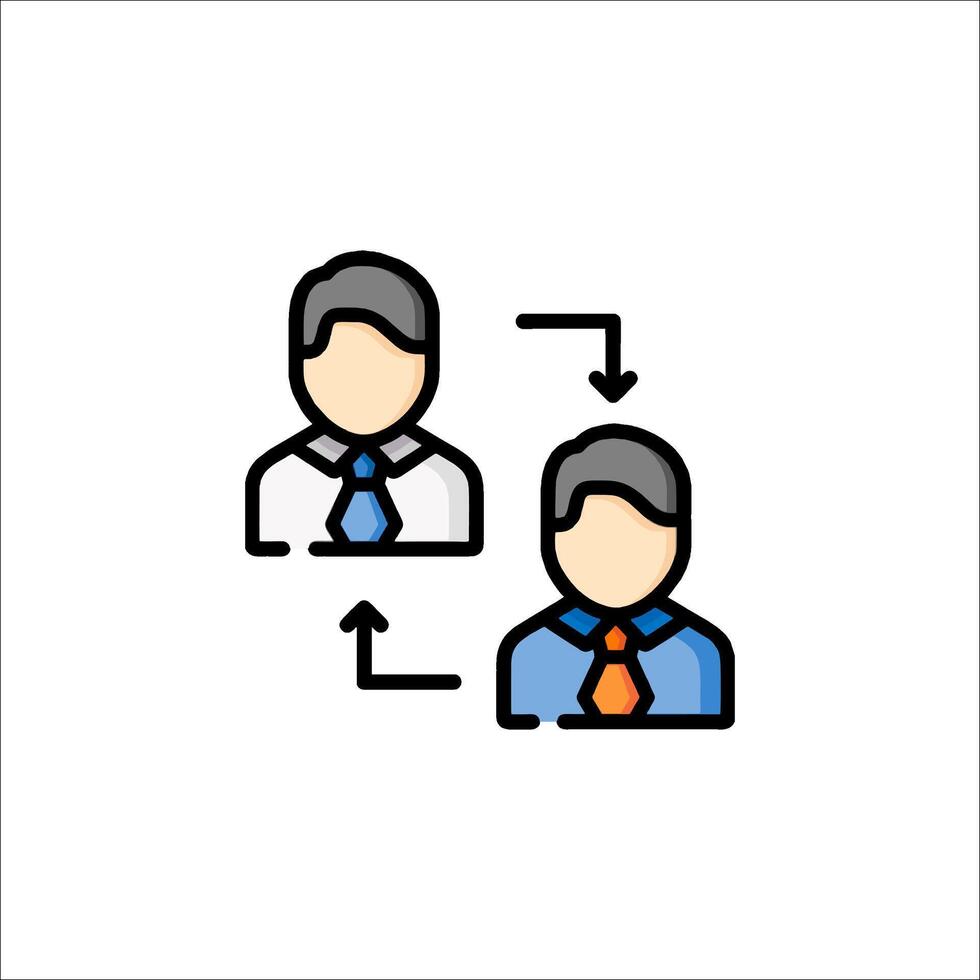 Two people are connected by a line icon vector